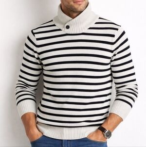 Striped Black and White Men's Sweater